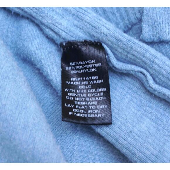 Verve Ami Soft Light Blue Ribbed Open Knit Cardigan Sweater - Picture 5 of 7